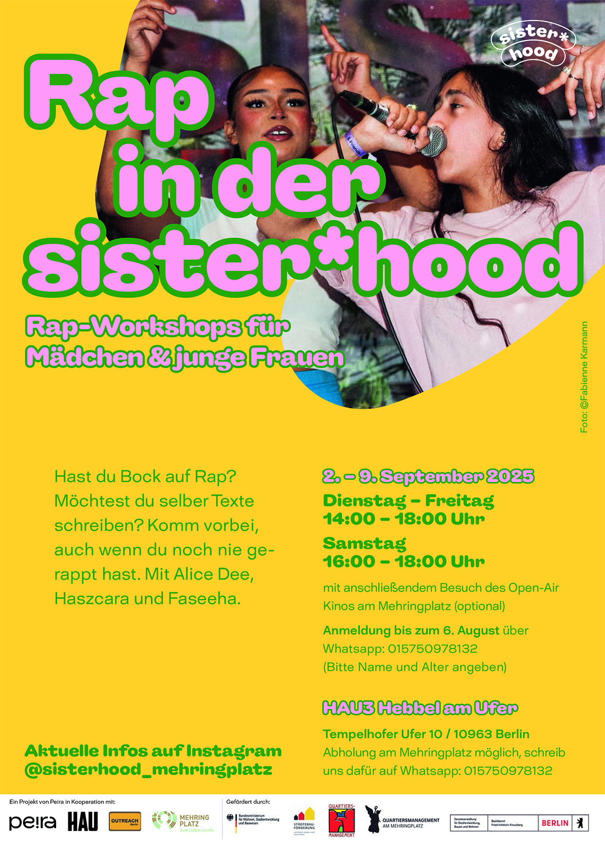 Sisterhood Poster Rap Workshop Sommerferien25