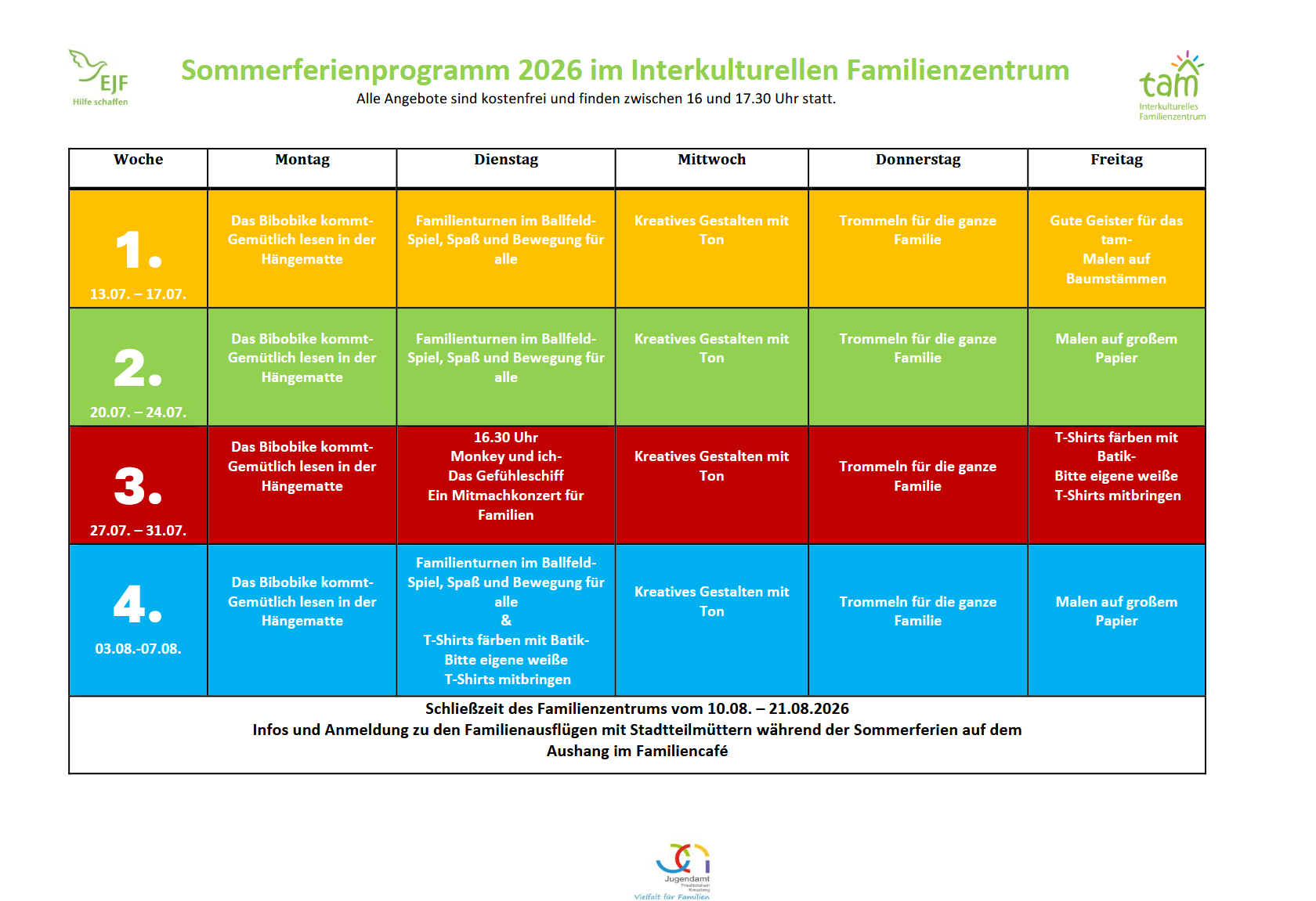 2026 ferienprogramm tam